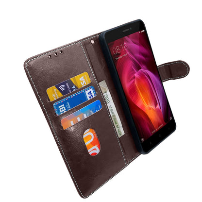 Pikkme Mi Redmi Note 4 Constrast Flip Cover | Coffee & Brown