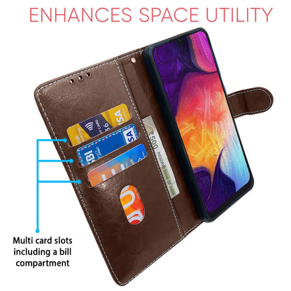 Pikkme Samsung Galaxy A50 / A50s / A30s  Constrast Flip Cover | Brown & Coffee