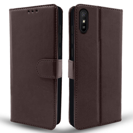 Pikkme Redmi 9A / 9i / 9A Sport Vintage Flip Cover | Coffee