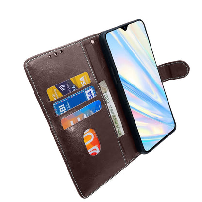 Pikkme Realme 5 Pro Constrast Flip Cover | Coffee & Brown