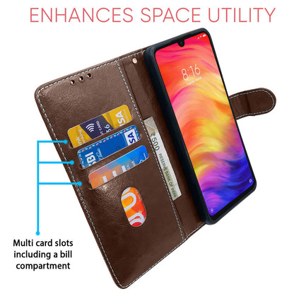 Pikkme Mi Redmi Note 7 / Note 7 Pro / Note 7s Constrast Flip Cover | Brown & Coffee