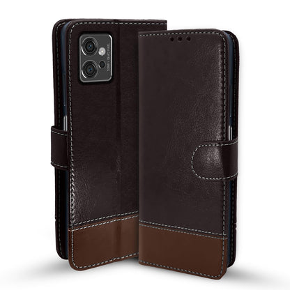 Pikkme Moto G32 Contrast Flip Cover (Coffee)