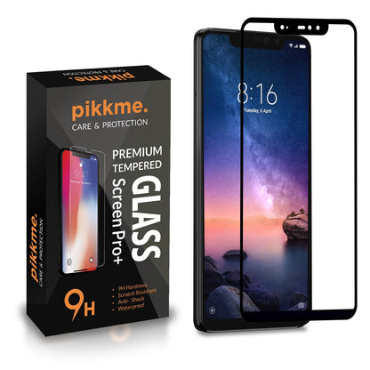 Pikkme Redmi Note 6 Pro Tempered Glass Screen Protector Edge To Edge Coverage With Easy Installation Kit