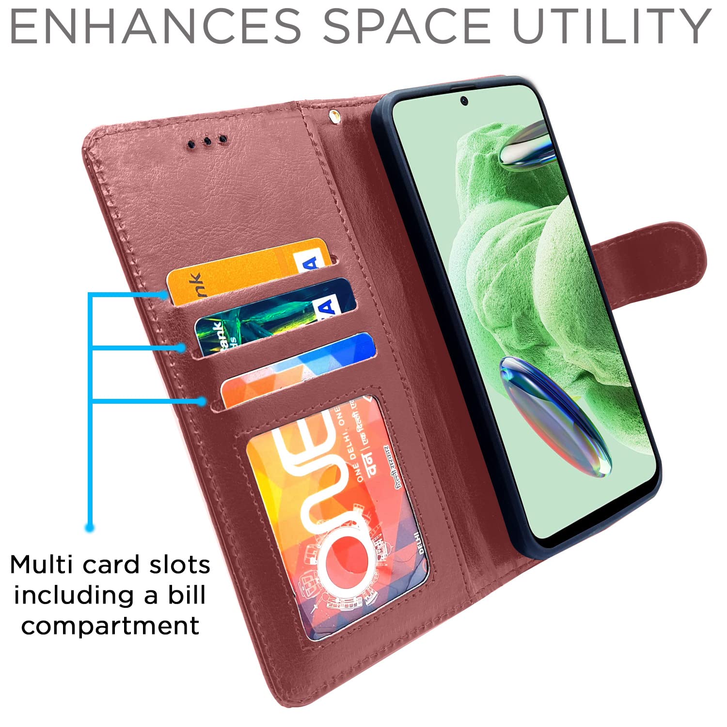 Pikkme Redmi Note 12 Pro 5G Vintage Flip Cover | Brown