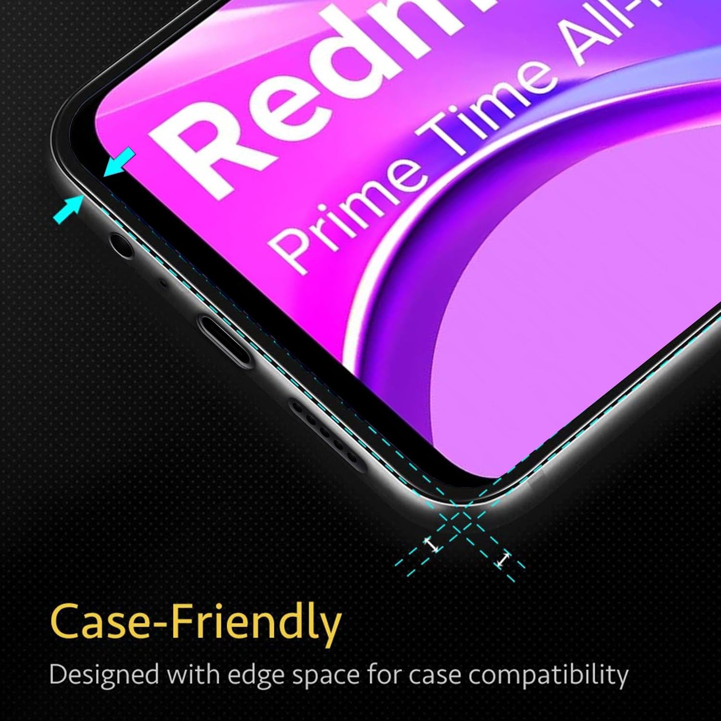 Pikkme Redmi 9 Prime Tempered Glass Screen Protector Edge To Edge Coverage With Easy Installation Kit