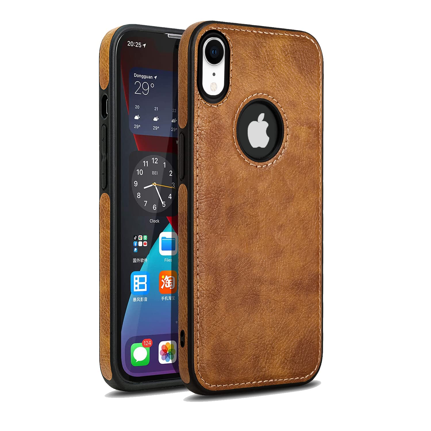 Pikkme iPhone XR Leather Back Cover | Brown