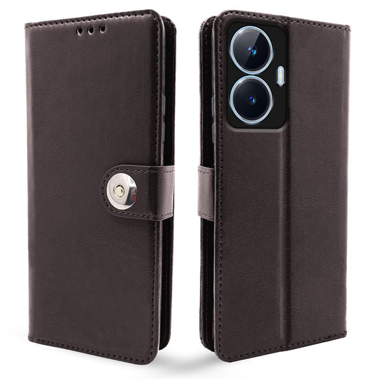 Pikkme Realme C55 / N55 Button Flip Cover (Coffee)