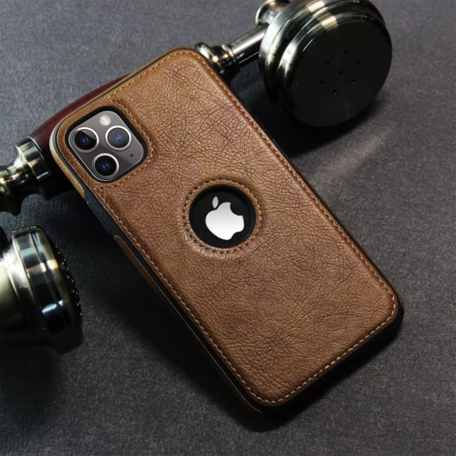 Pikkme iPhone 11 Pro Leather Back Cover | Brown