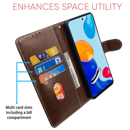 Pikkme Mi Redmi Note 11 / Note 11S Constrast Flip Cover | Brown & Coffee