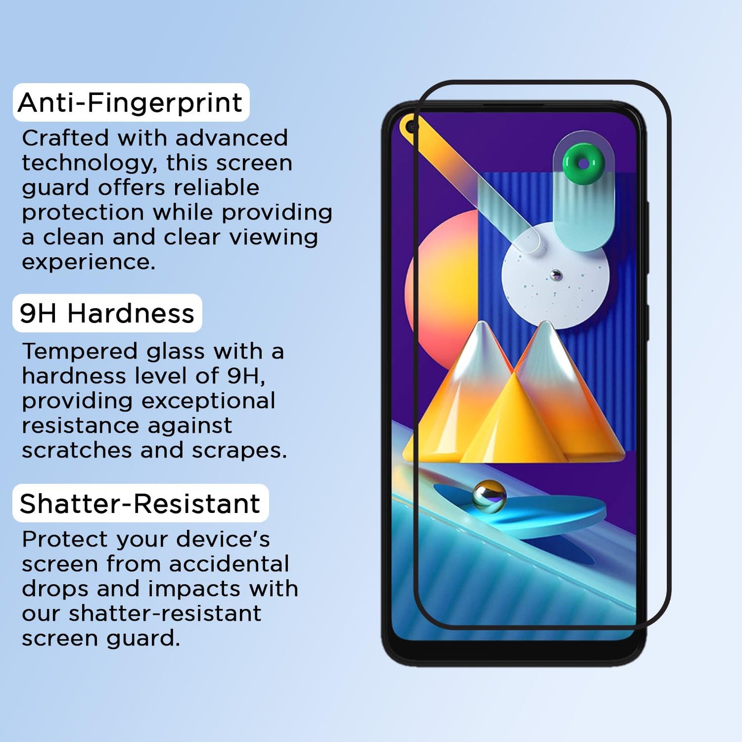 Pikkme Samsung Galaxy M11 Tempered Glass Screen Protector Edge To Edge Coverage With Easy Installation Kit