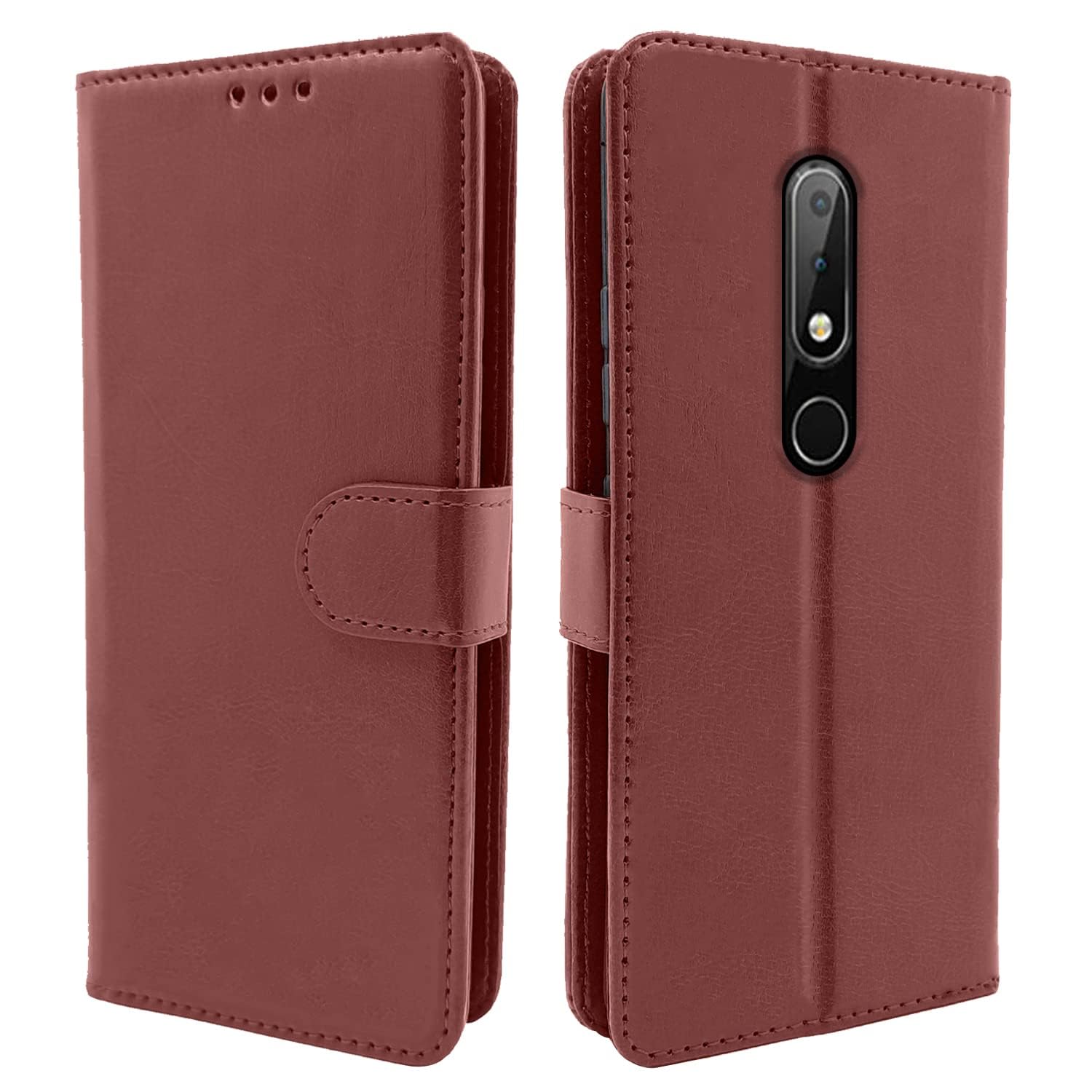 Pikkme Nokia 6.1 Plus / 6.1+ Vintage Flip Cover | Brown