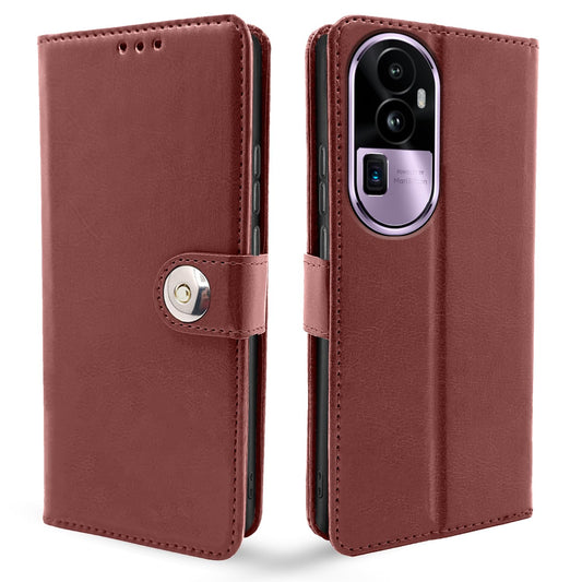 Pikkme Oppo Reno 10 Pro Plus 5G Button Flip Cover (Brown)