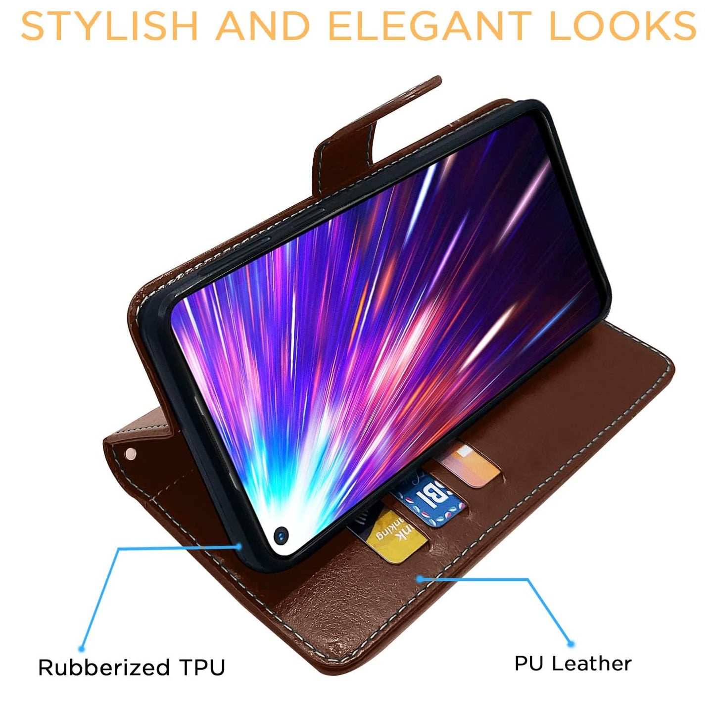 Pikkme Vivo Z1 Pro Constrast Flip Cover | Brown & Coffee