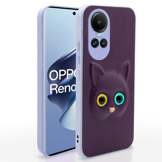 Pikkme Oppo Reno 10 5G Kitty Back Cover (Purple)