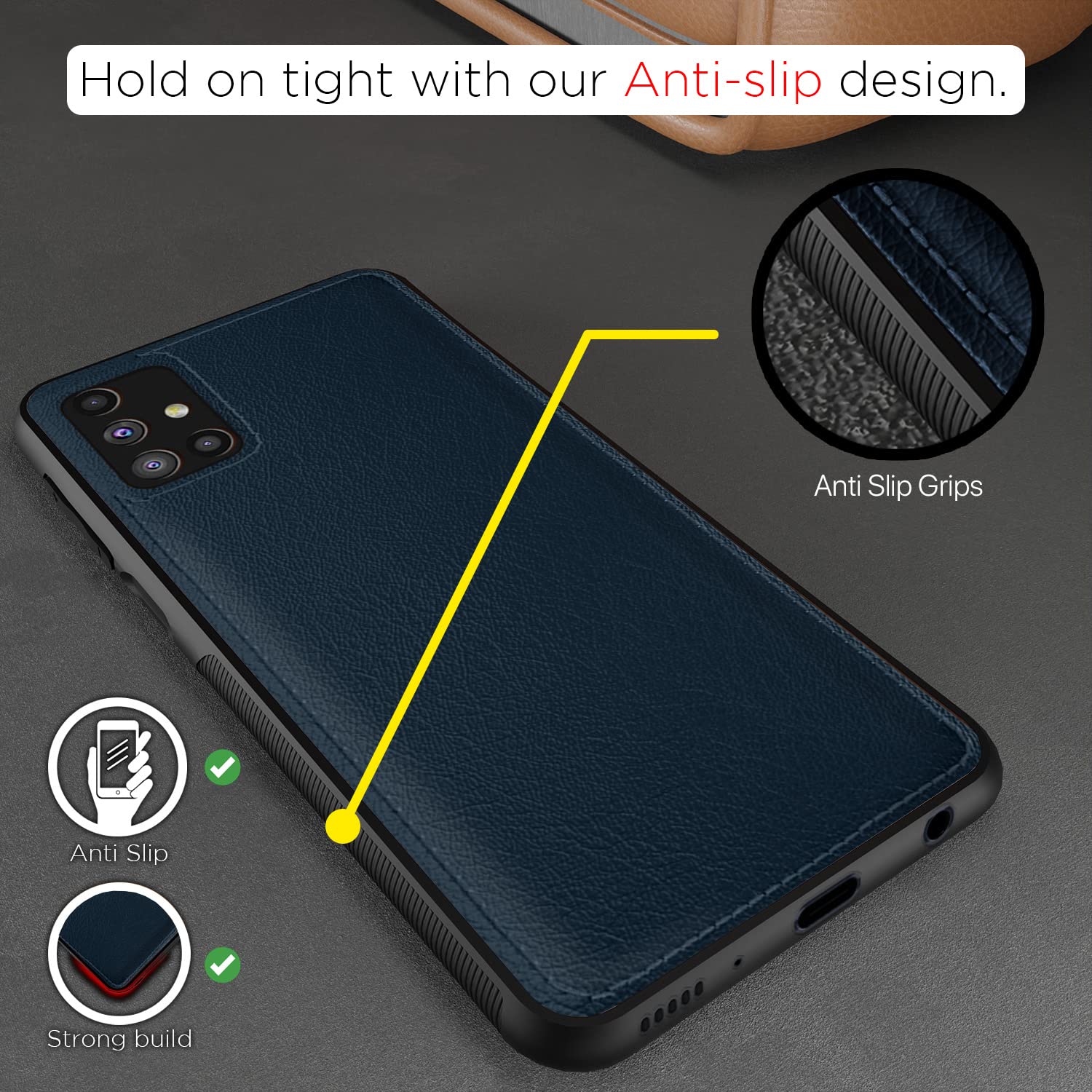 Pikkme Samsung Galaxy M51 Leather Back Cover | Blue