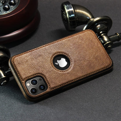 Pikkme iPhone 13 Pro Leather Back Case Brown